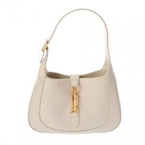 GUCCI Jackie Hobo Shoulder Bag Ivory White Leather